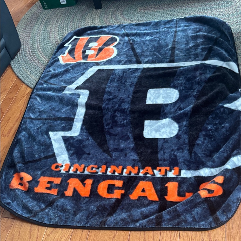 Cincinnati Bengals Orange and Black Fuzzy Blanket